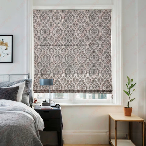 HIPPO Blackout Indoor Roman Blind for Windows Sun Protection Room Darkening for Living Room, Bedroom Corded Foldup & Down Blinds