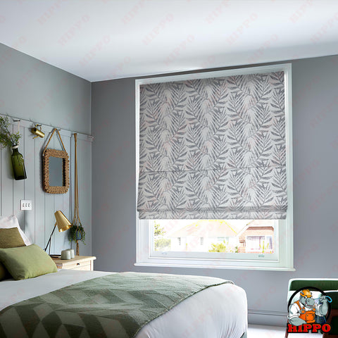 HIPPO Blackout Indoor Roman Blind for Windows Sun Protection Room Darkening for Living Room, Bedroom Corded Foldup & Down Blinds