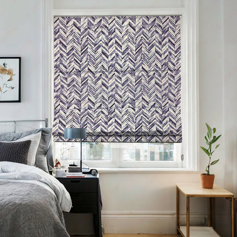 HIPPO Blackout Indoor Roman Blind for Windows Sun Protection Room Darkening for Living Room, Bedroom Corded Foldup & Down Blinds( Wave )