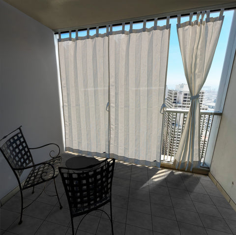 HIPPO 85% Sun Blocking Outdoor Balcony Loop Curtain (Pack of 2)