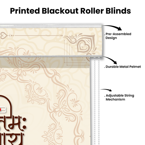 HIPPO Blackout Printed Mandir Blind Lord Shiva Dhyan Mudra Spiritual Religious Roll Up & Down, Temple Blinds for Home & Puja Room