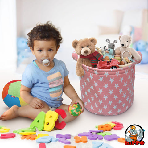 HIPPO Designer Non-Woven Polyester Cute Baby Toy Bin
